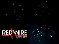 Red Wire firewprks fireworks shells 4 inch with different crossette effects. Available at Xena Vuurwerk BV - xenavuurwerk.com