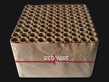 Massive 100 shots professional fireworks battery with green peonie combined with ti flower time rain willows - Red Wire fireworks