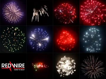 RedWire fireworks 3 inch shell assortment with 11 different effects. Distributed by professional fireworks supplier Xena Vuurwerk from Holland