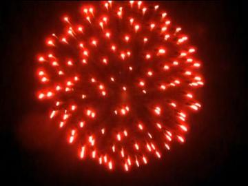 5 inch shell red to dark to red peony. Professional RedWire fireworks, distributed by Xena Vuurwerk BV - Holland