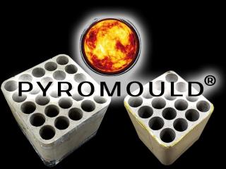 Pyromould fireworks batteries of RedWire fireworks, stands for better quality and are made of fire resistant material. Available at Xena Vuurwerk - Holland